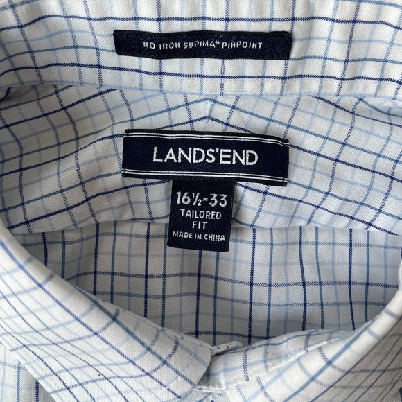 Lands' End Men's No Iron Supima Cotton Dress Shirt - Picture 4 of 8
